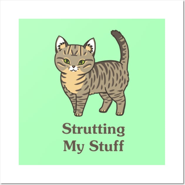 Strutting My Stuff Cat Wall Art by MonoFishTank